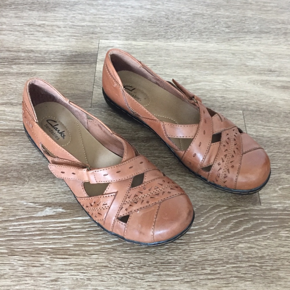 Womens Clarks Bendables Ashland Spin Tan Shoes 8.5